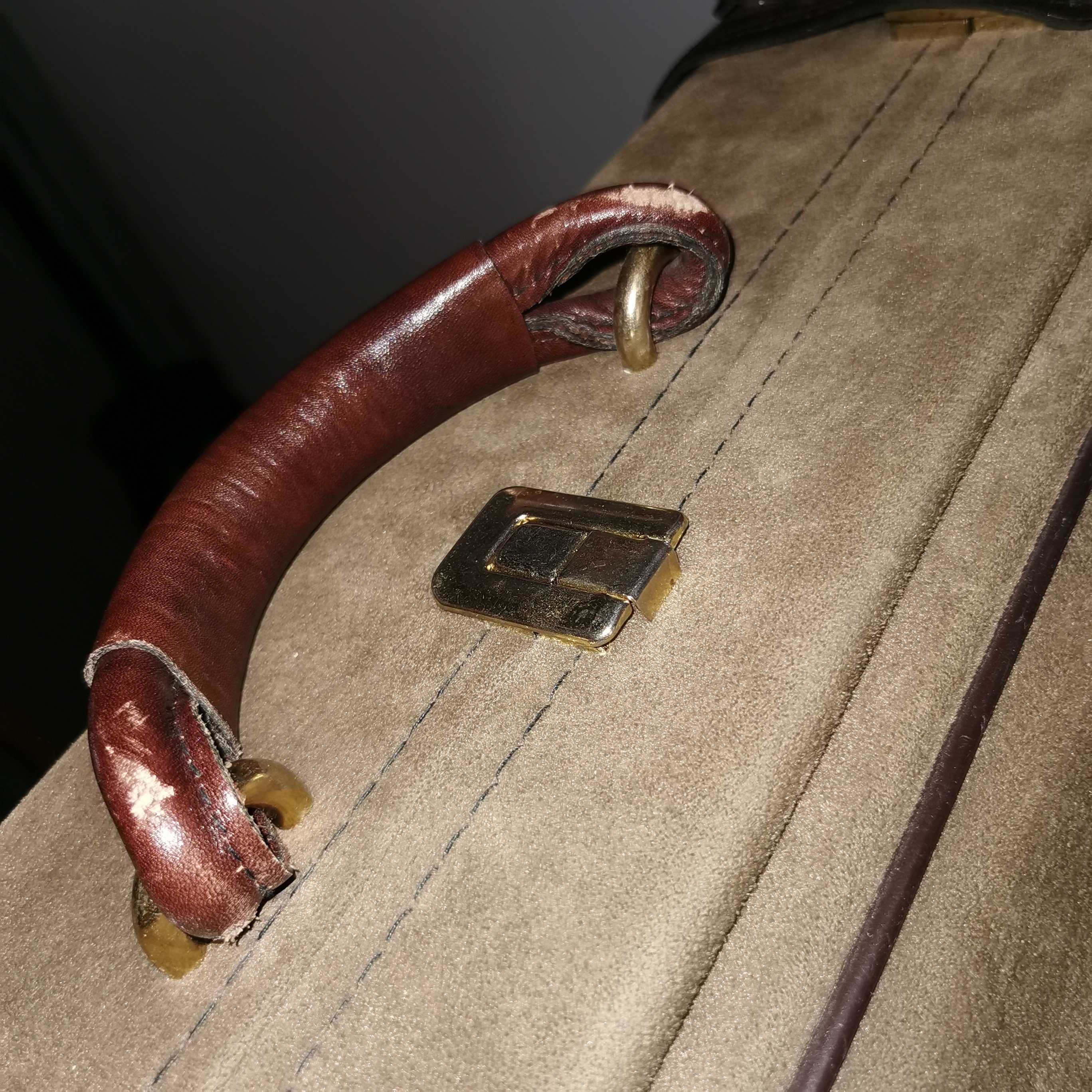 Stara skórzana walizka  vintage/ retro