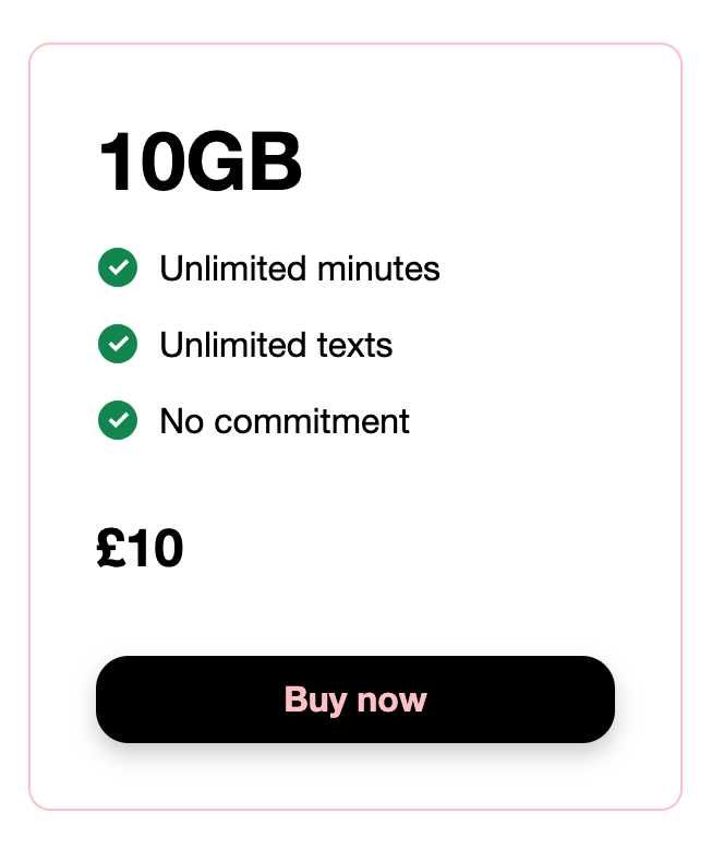 Three UK +44 SIM Aktywna rozmowy bez limitu 10 GB UE