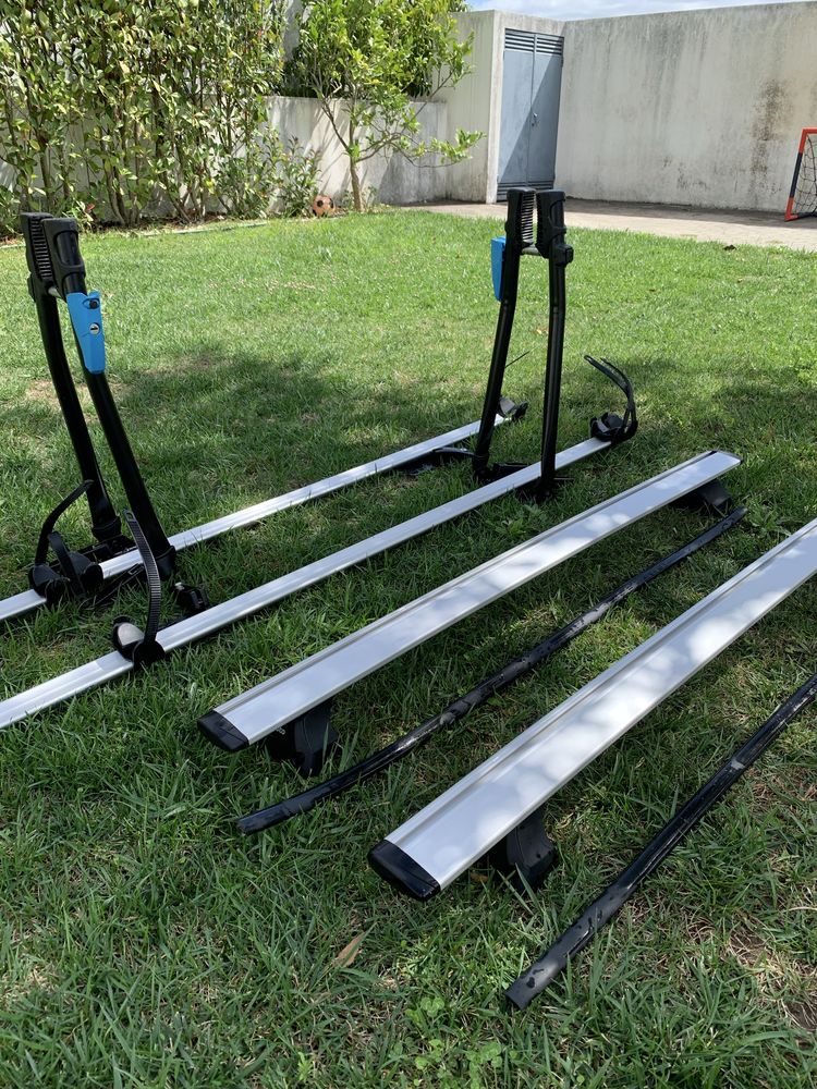 Barras de tejadilho Norauto e suportes de bicicleta com chave