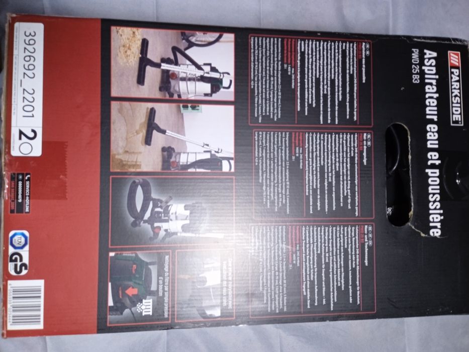 Aspirador pó e água parkside 25l