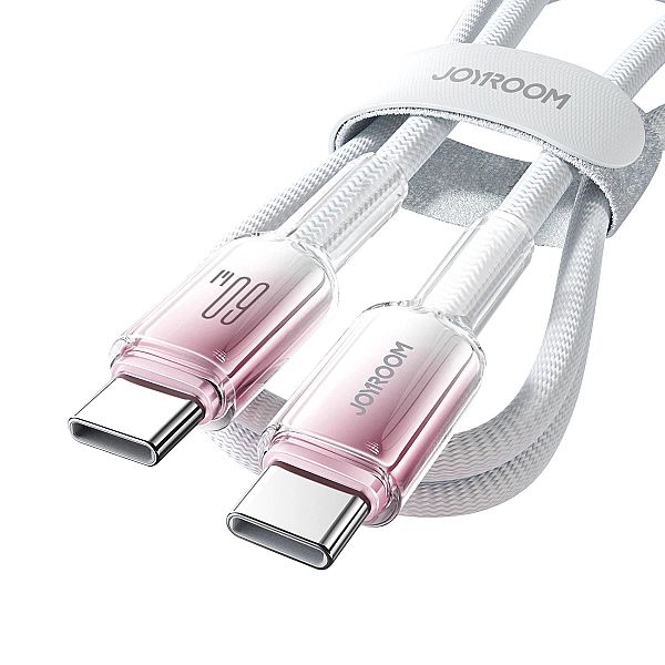 Kabel Joyroom S-A42 Crystal-Clear Series 60W USB-C - USB-C 1,2m - biał