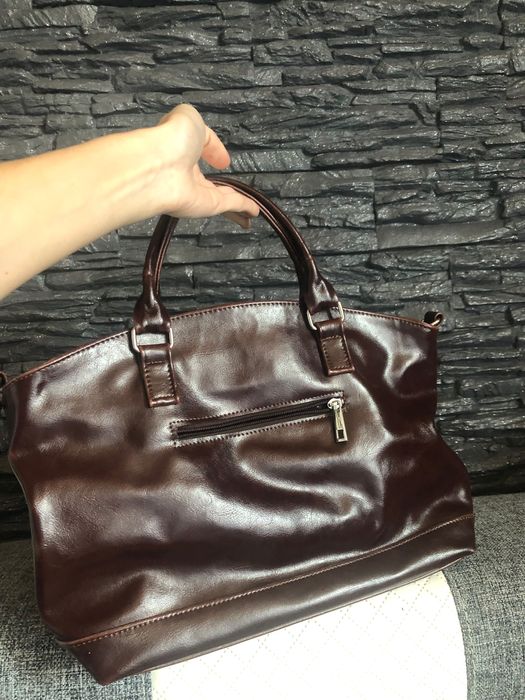 Skórzana brązowa torebka damska