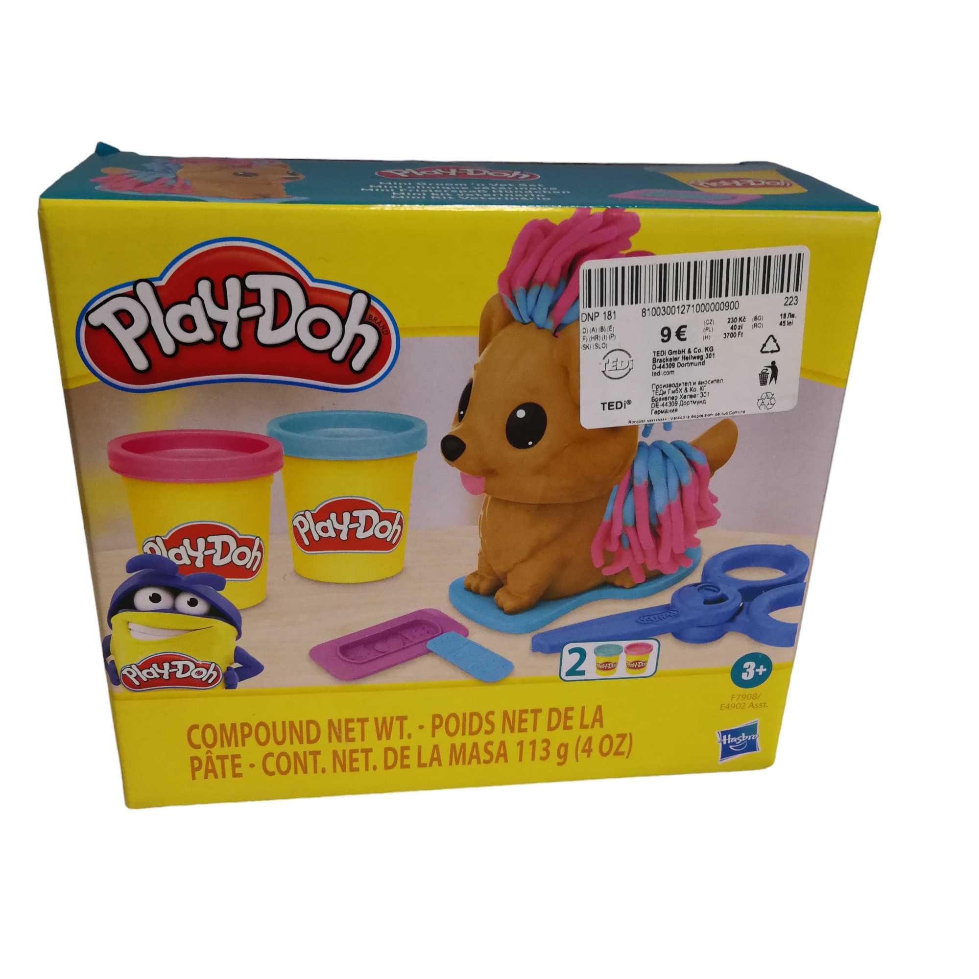 Ciastolina Play-doh Mini Psi Fryzjer Hasbro nożyczki plasterek piesek