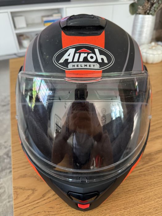 Kask Airoh REV 19 IKON ORANGE MATT z zestawem głośnomówiącym