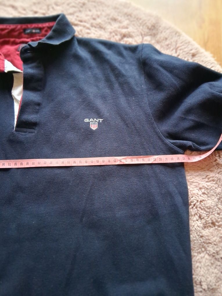 Bluza polo stylowa Gant xl,granatowa bawełniana męska