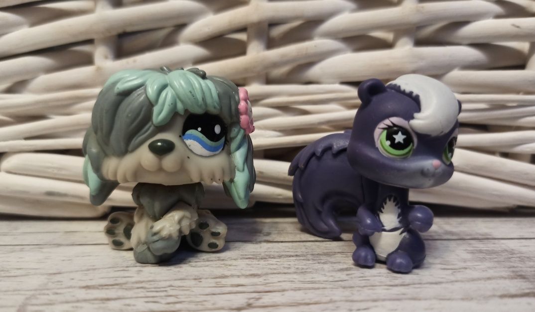 Littlest Pet Shop zestaw piesek i skunks używane unikat