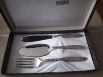 Stary zestaw International Silver do serwowania ciast Włochy