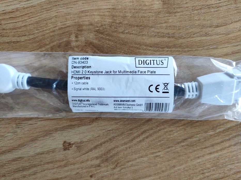 HDMI moduł Keystone + przewód 2x żeńskie Digitus Do ramki