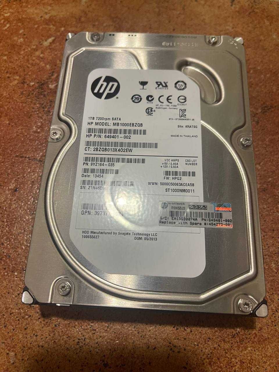 Серверний жорсткий диск HP 1000GB SATA 7.2 K 3.5" LFF HDD 1TB