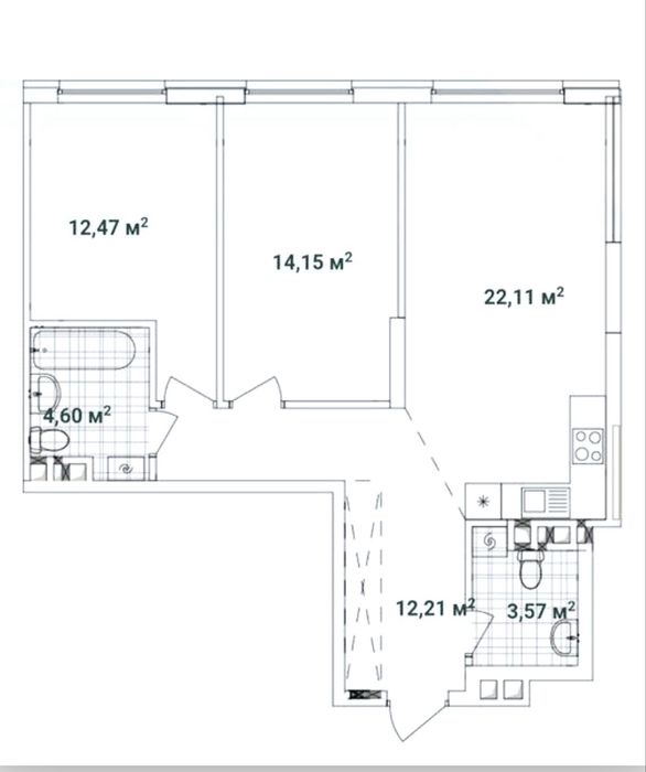 Продаж 2 - К  Квартира ЖК Варшавський вул. Всеволода Змієнка. Поділ