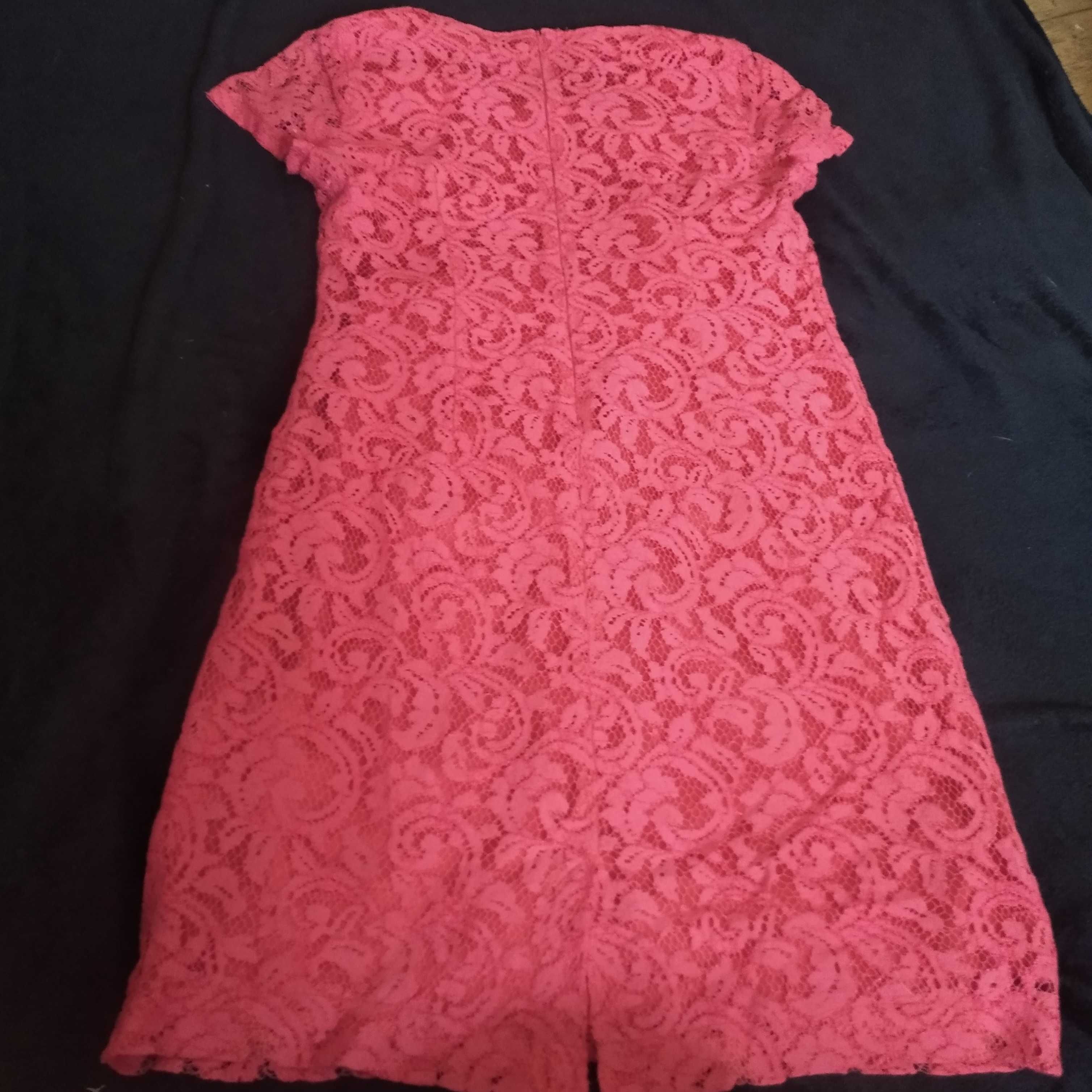 Sukienka koronkowa czerwona, rozmiar 40