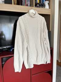 Sweter męski biały kremowy bawelna C&A
