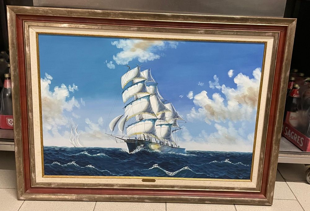 Quadro pintado a óleo em tela