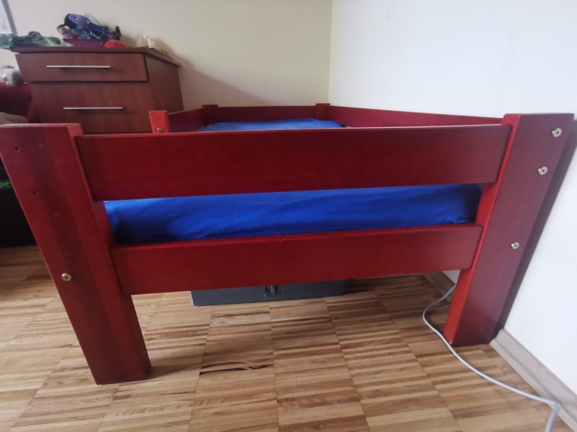 Łóżko dziecięce 160x80 80x160 drewniana rama + materac