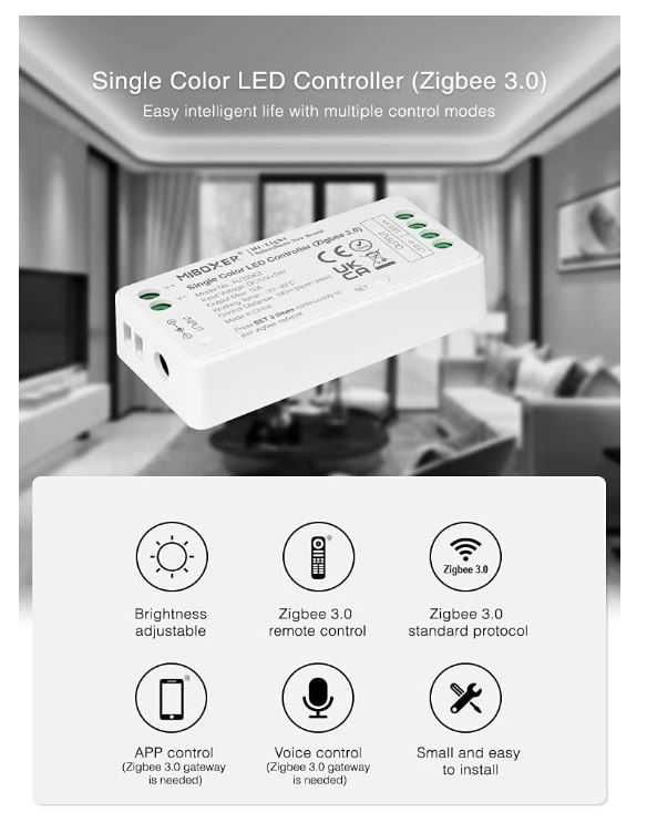 Sterownik LED Zigbee 3.0 12-24V DC 12A LIGHTEU