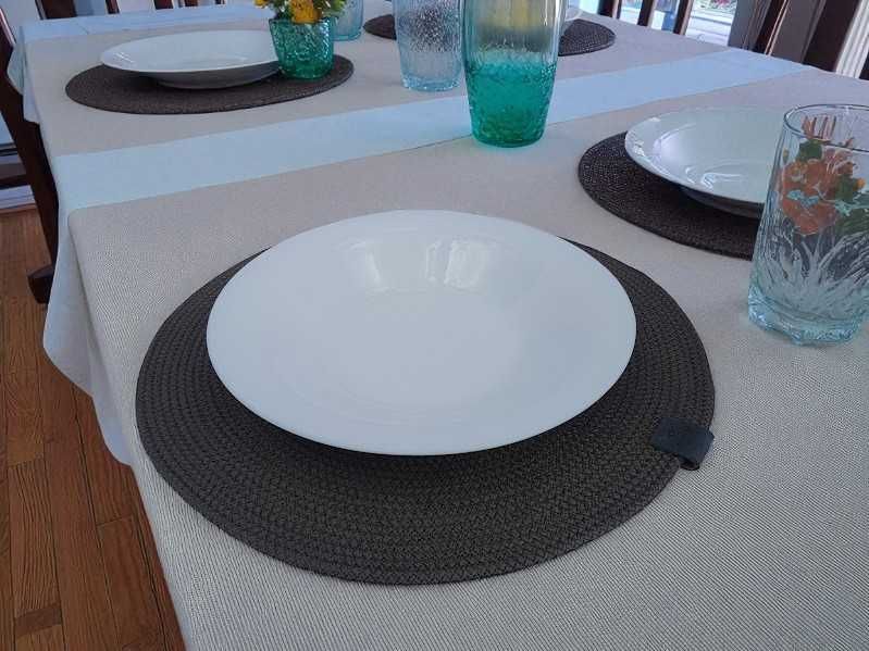 Підставки під тарілки 30 см колір сірий графіт ручна робота Placemat