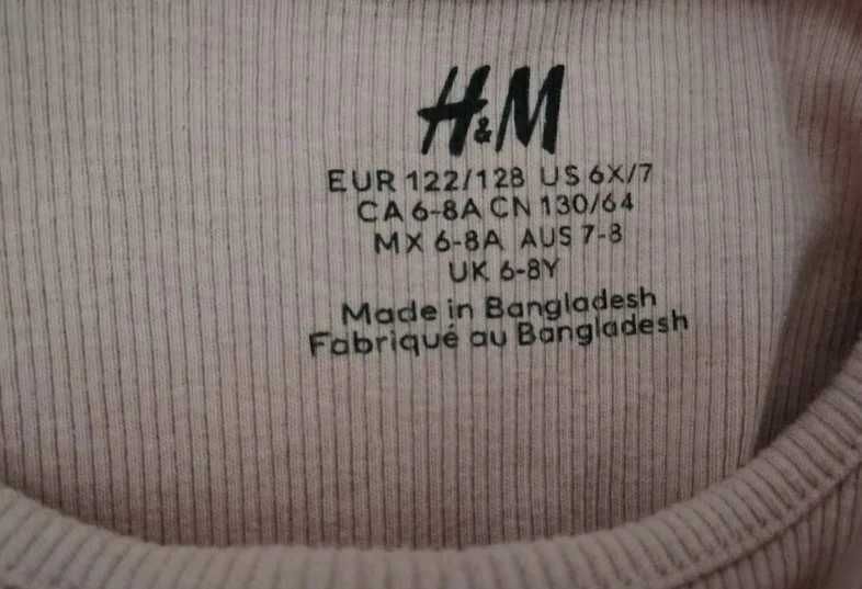 Różowa koszulka 122/128, H&M
