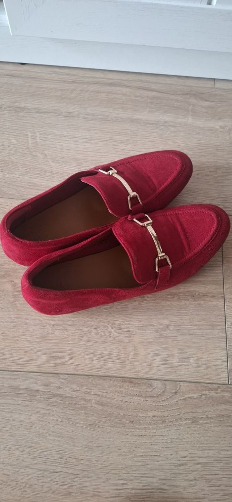 Czerwone mokasyny marks Spencer 38
