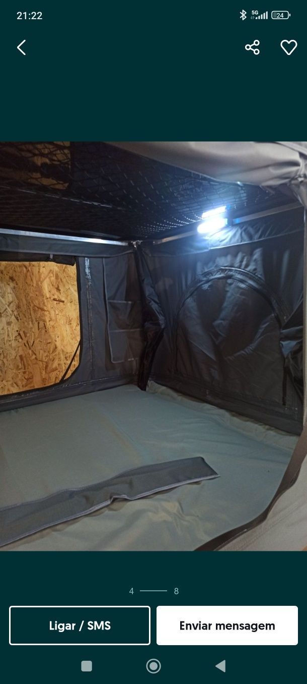 Tenda de tejadilho 1.90 por 1.40
