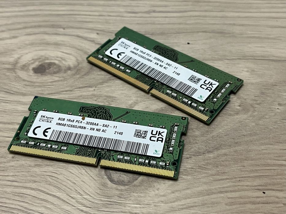 Pamiec ram 16GB 2x8 GB DDR4  3200Mhz - dual channel Hynix