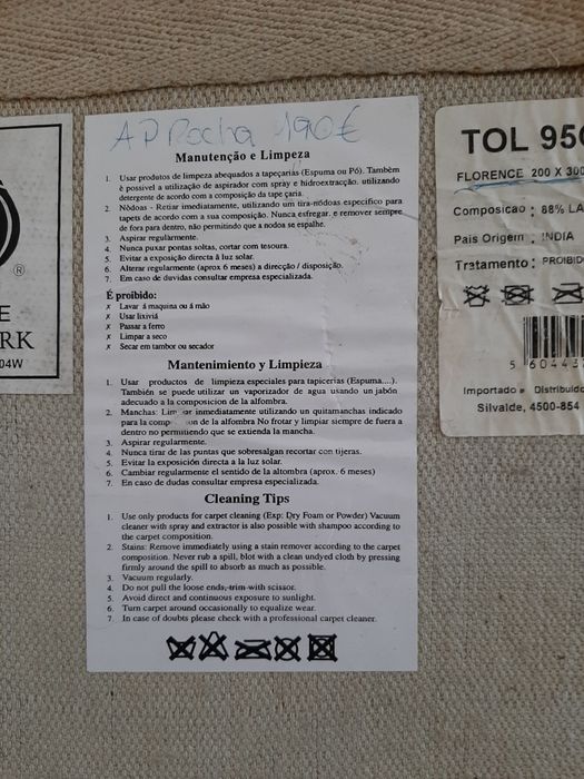 Tapete  grande 2mX3m/ 100% lã Woolmark-  bordeau