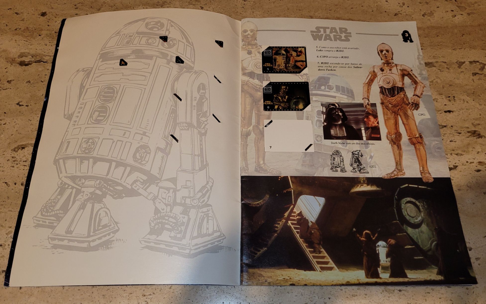 Caderneta Star Wars Matutano 1996 e slides mini filmes