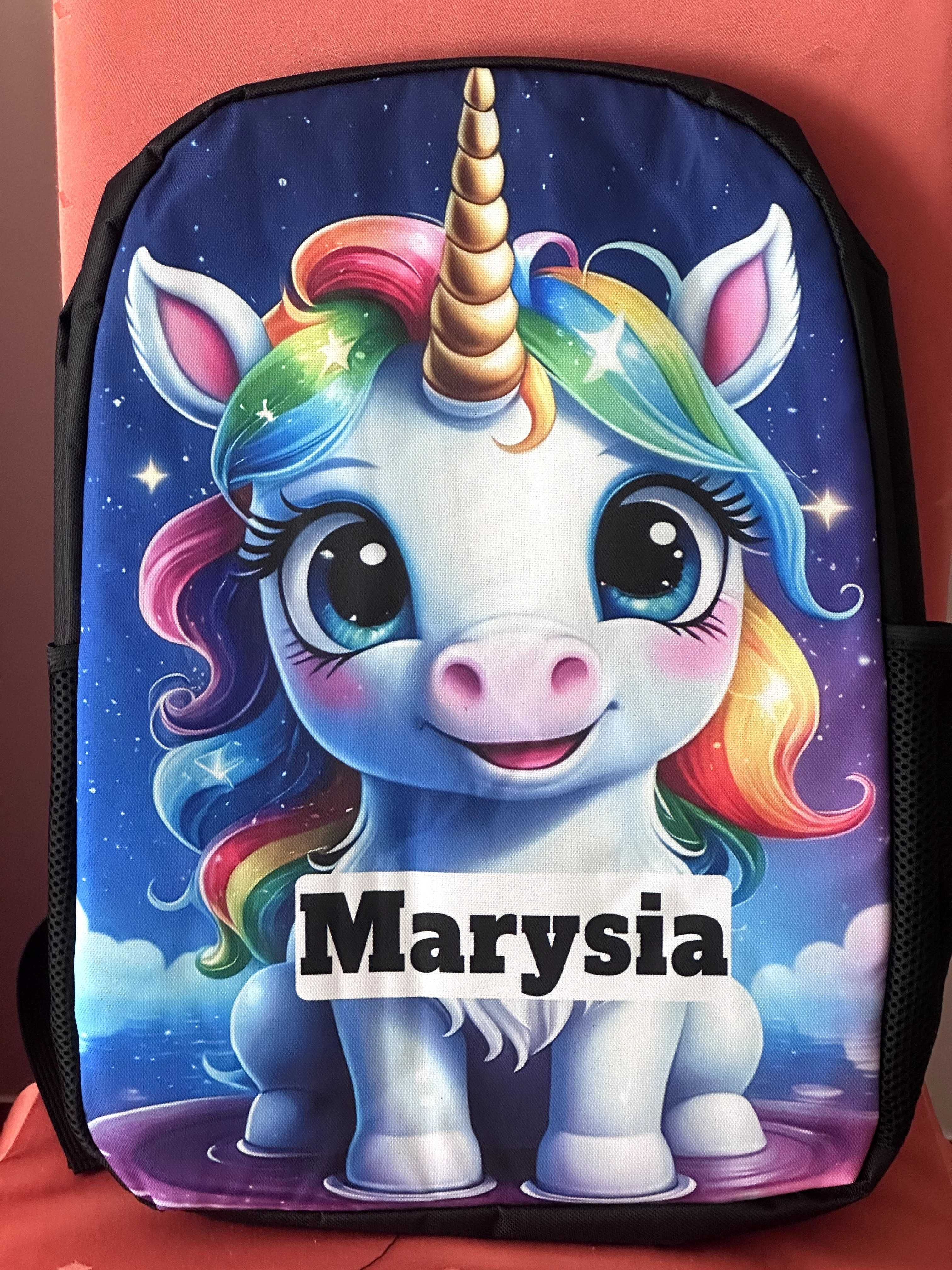 Plecak z Jednorożcem dla dziewczynki o imieniu Marysia