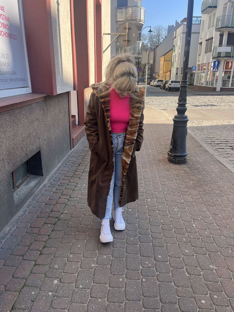 Skóra zamszowa z lisem