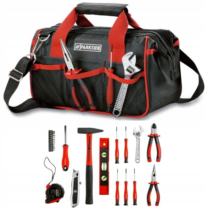 Zestaw narzędzi ręcznych w torbie Parkside torba narzędziowa PREZENT