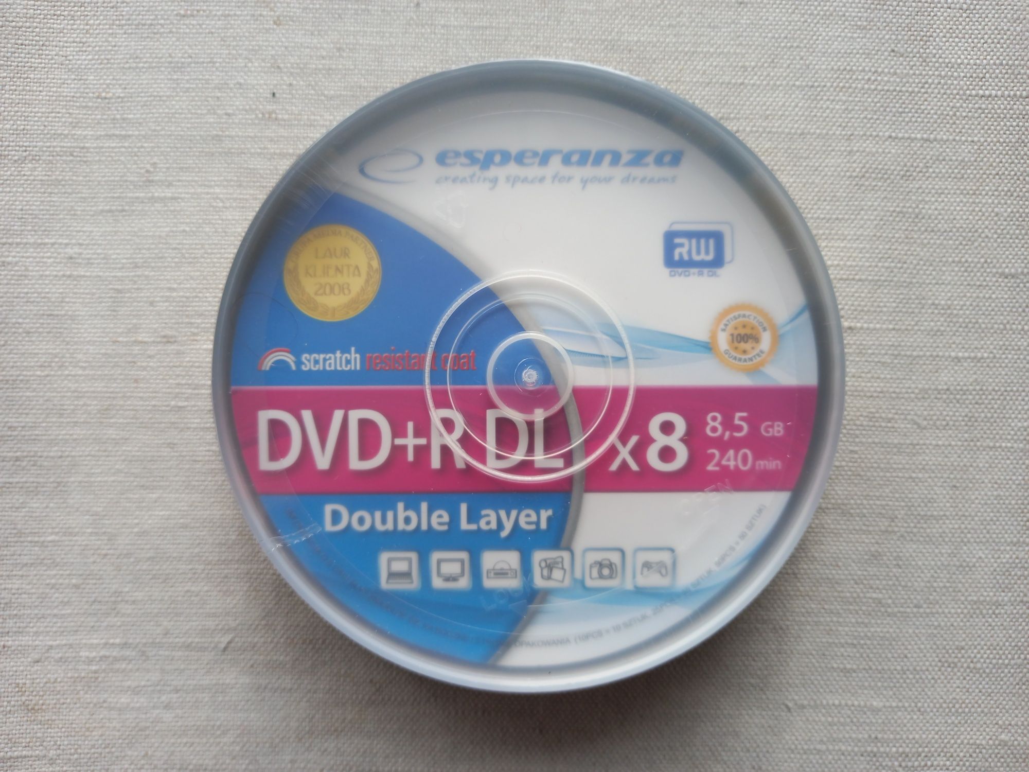 Płyty Esperanza DVD+R DL 8,5GB x8 Cake Box