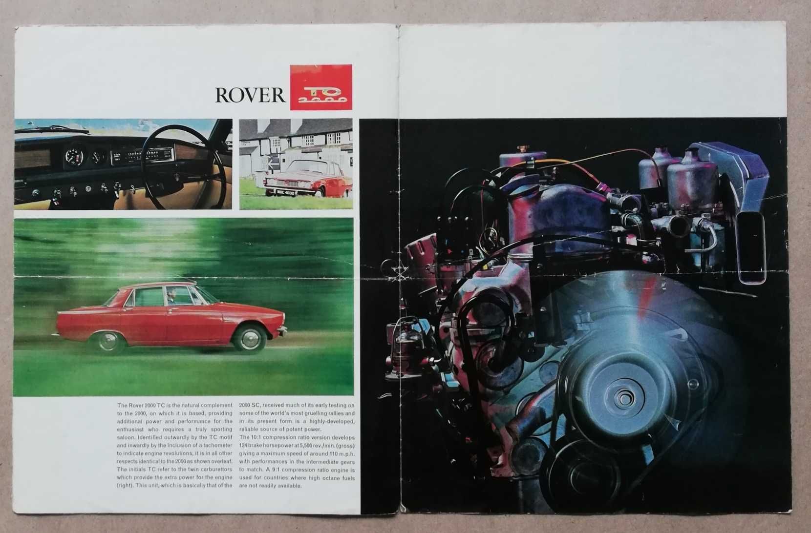 Prospekt Rover 2000 SC i TC rok 1966