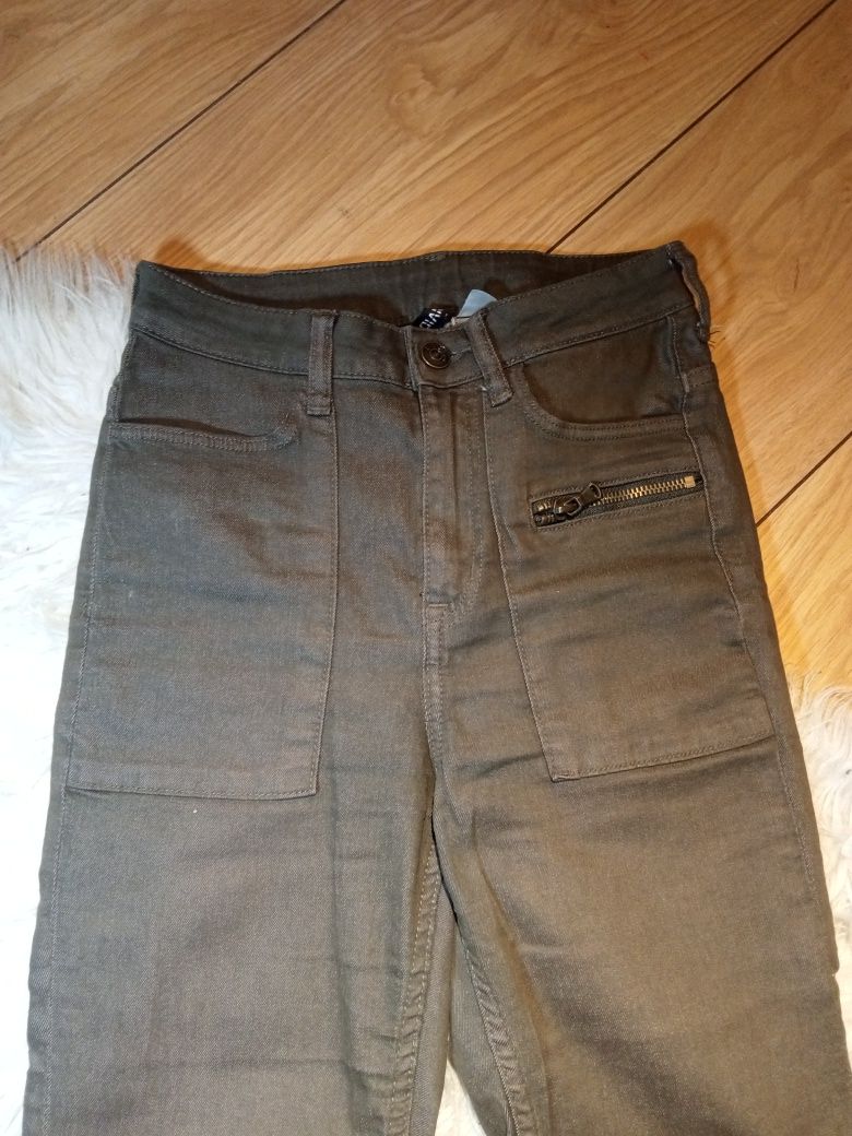 Spodnie jeansowe z wysokim stanem rurki H&M XS