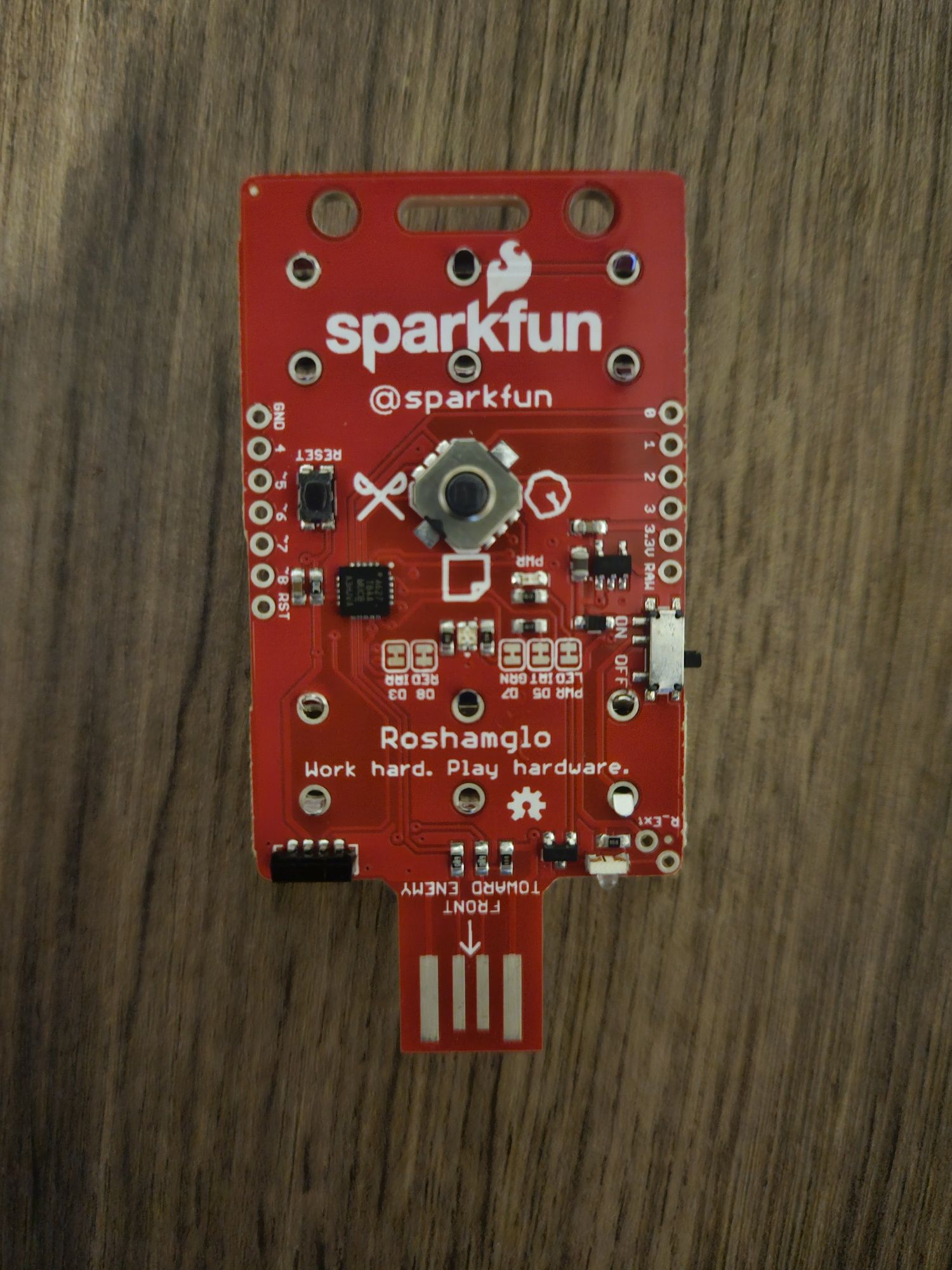 Zestaw do gry papier kamień nożyce SparkFun roshamglo badge