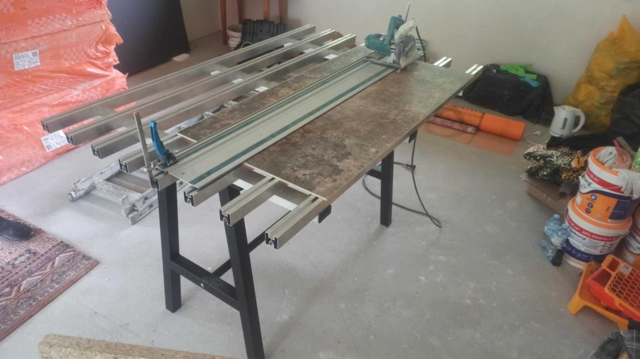 Stół aluminiowy do ciecia glazury płytek budowa warsztat glazurnik
