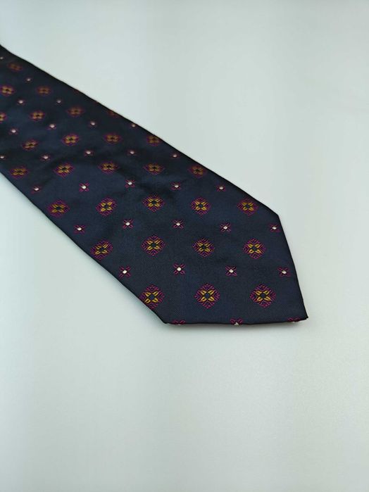 Drake's London jedwabny krawat w kwiaty wzory lip04