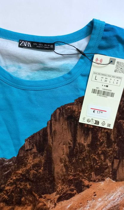 Реглан лонглислив Zara р. M - L с принтом, Зара.