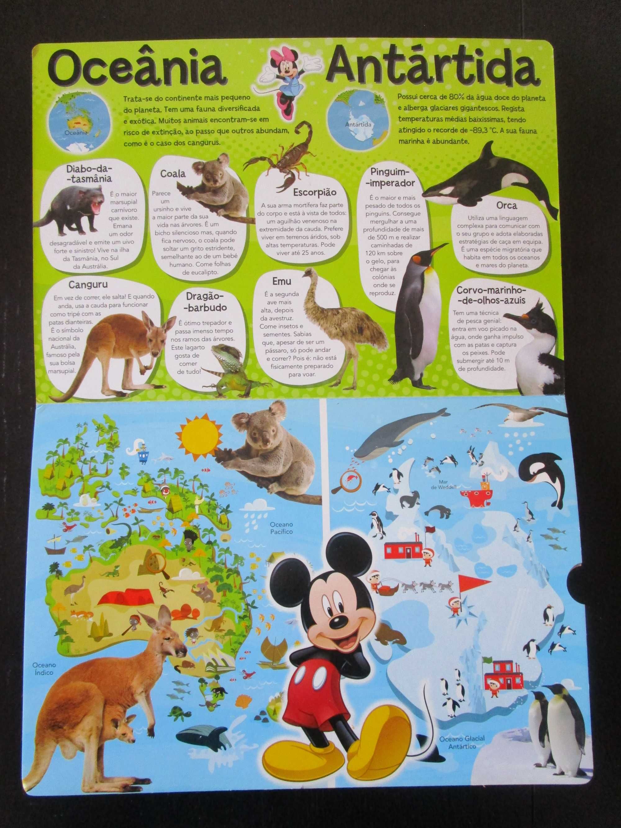 "Atlas do mundo animal", da Disney, em muito bom estado, com 4 puzzles