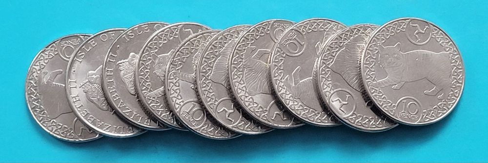 Moneta 10 pensów 2017 - Elizabeth II - Kot manks - Wyspa Man  (662A)
