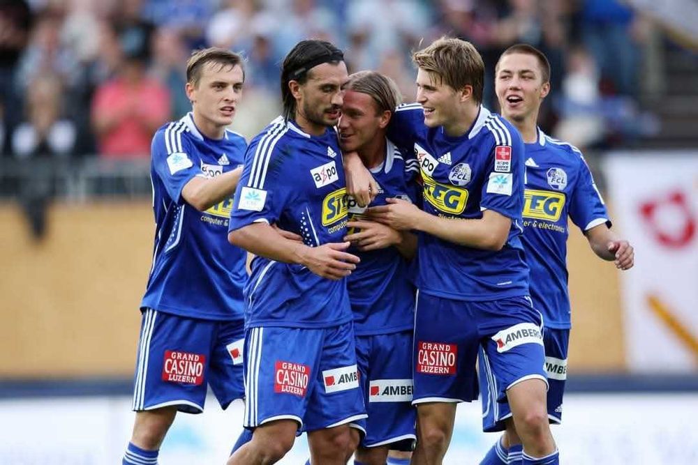 camisola futebol matchworn FC LUZERN Christophe Lambert