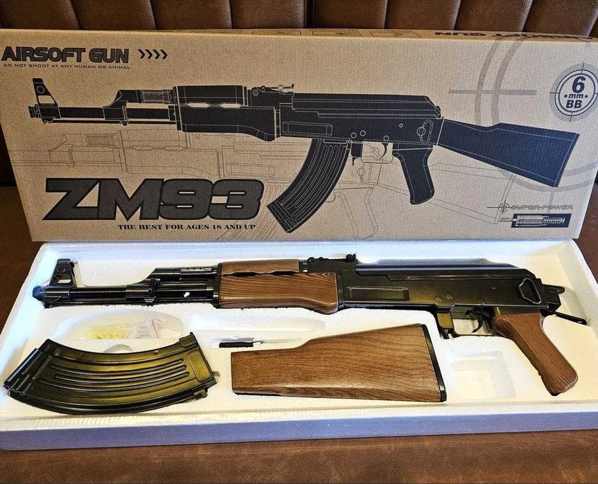 Дитячий автомат Калашнікова АК47 Cyma ZM93 металевий на кульках 6 мм