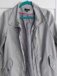 Szary płaszcz kurtka prochowiec H&M cienki S 36