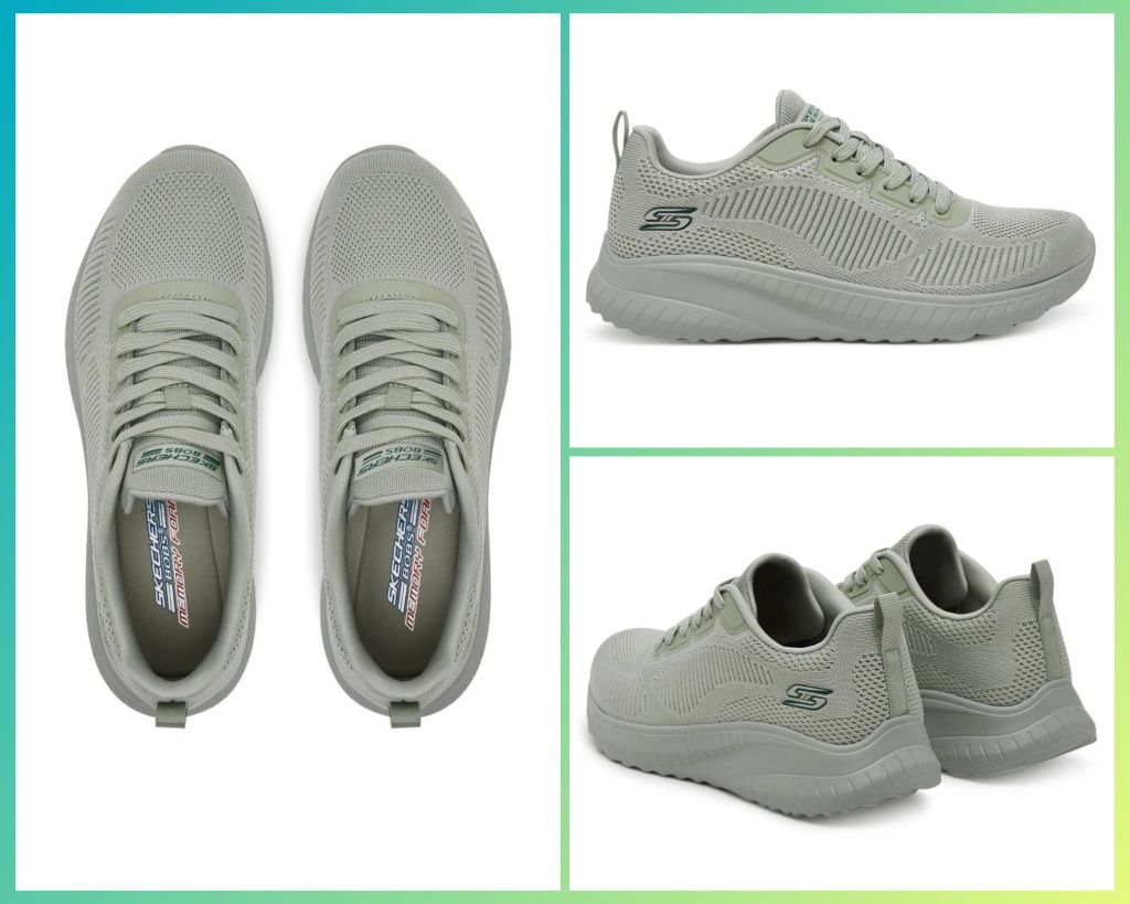 Кросівки літні жіночі скетчерс (SKECHERS Bobs Squad)білий,пудра,чорний