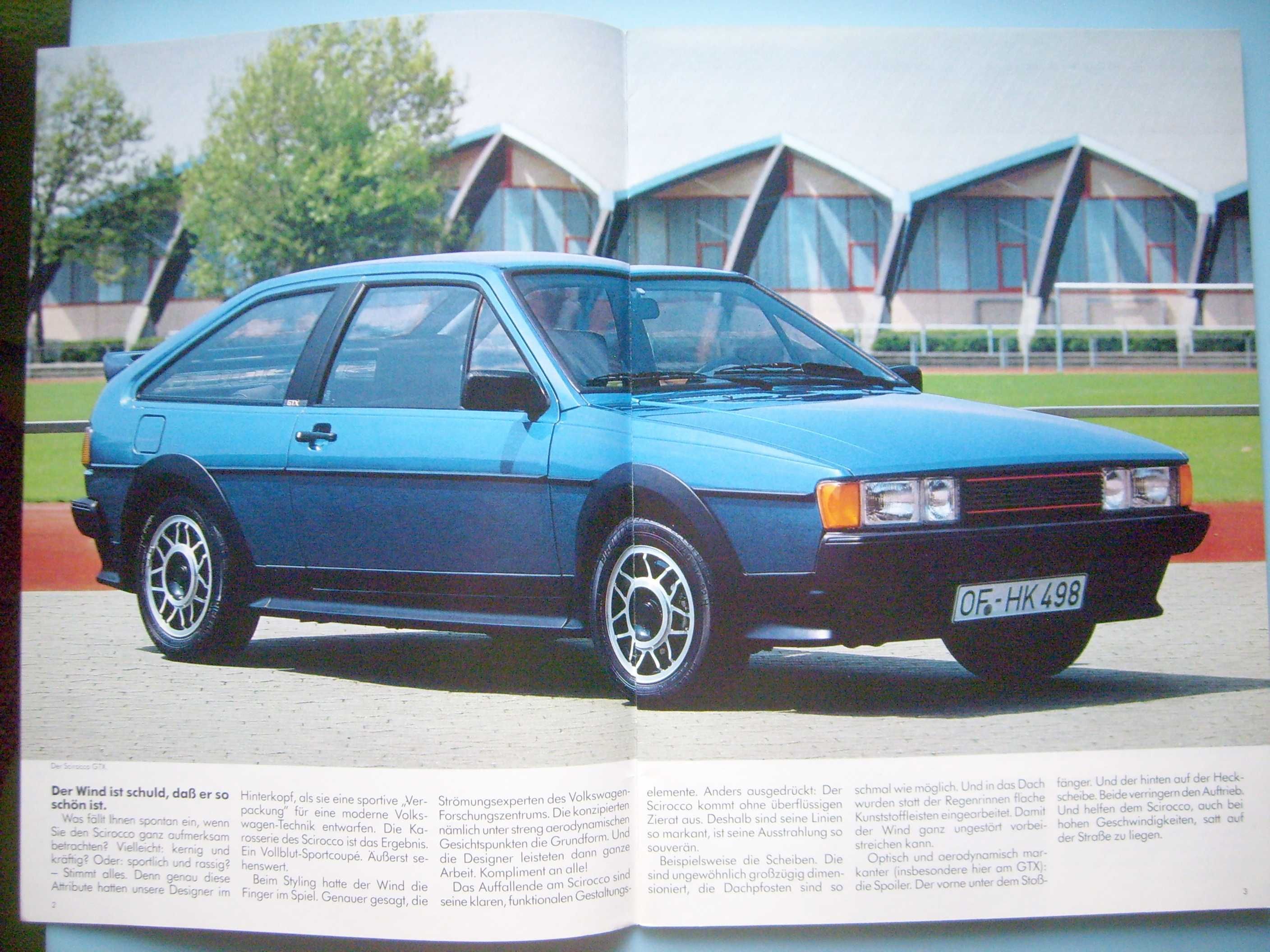 VW Volkswagen Scirocco Mk2  1984 * prospekt 24 str. stan BDB
