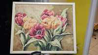 Obraz haftowany Tulipany  50 cm na 39 cm