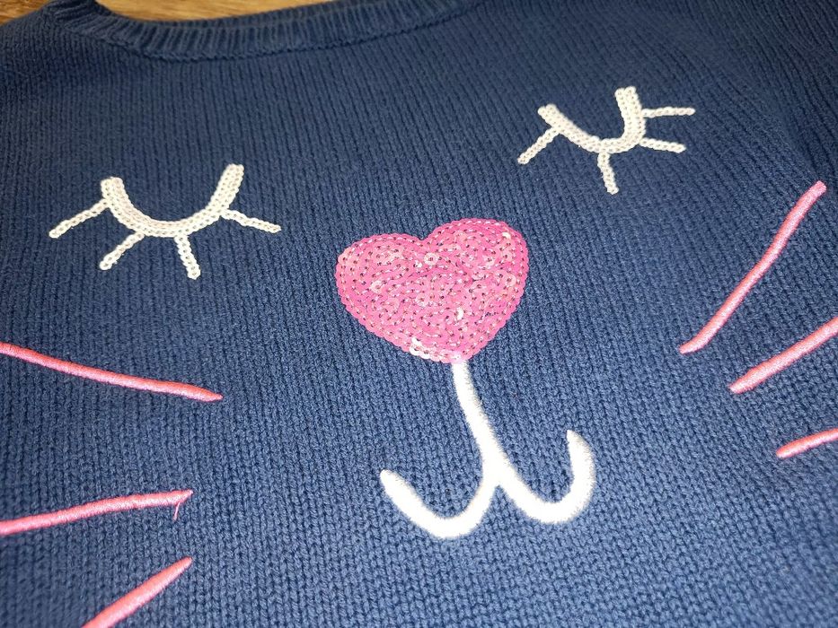 COOL CLUB bluza granatowa sweter sweterek granatowy bawełna 146/152