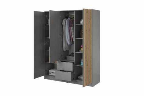 Wyprzedaż szafa Nelly 3D z lustrem szara - nowa