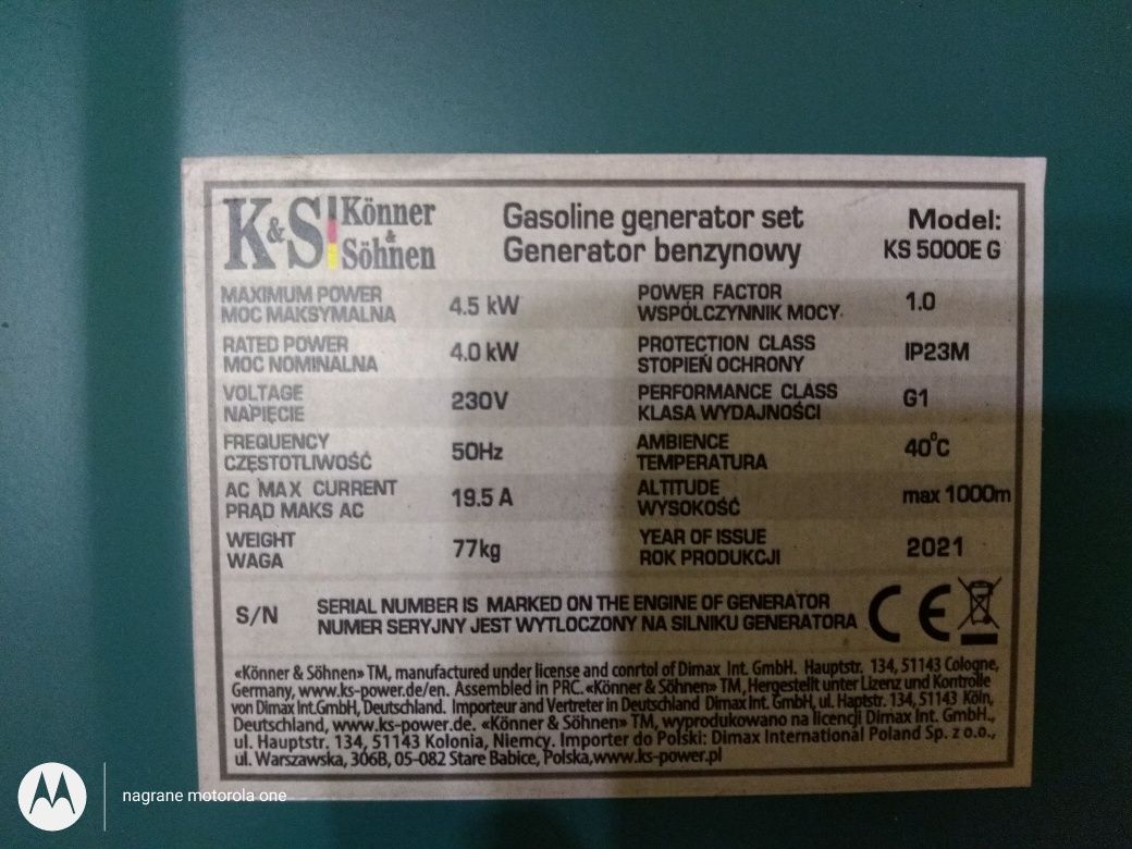 Generator Agregat Prądotwórczy