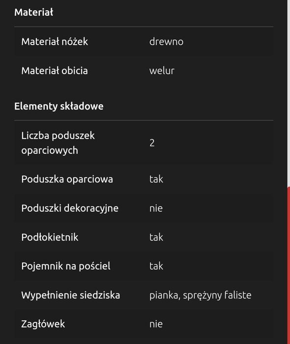 Sofa rozkładana trzyosobowa Tivoli. Rezerwacja