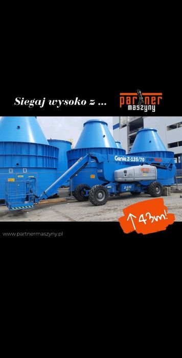 Podnosnik koszowy, nozycowy, ładowarka teleskopwa. Wynajem, zwyzka 40m