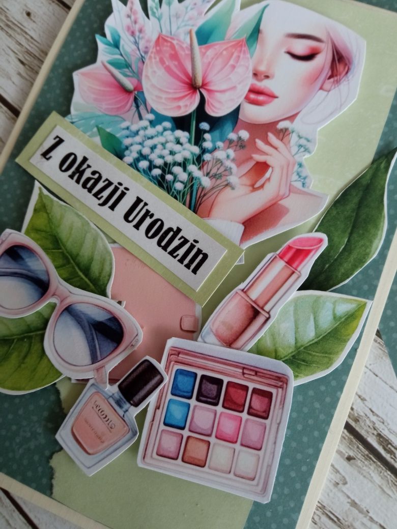 Kartka urodzinowa dla kobiety. Anturium.
